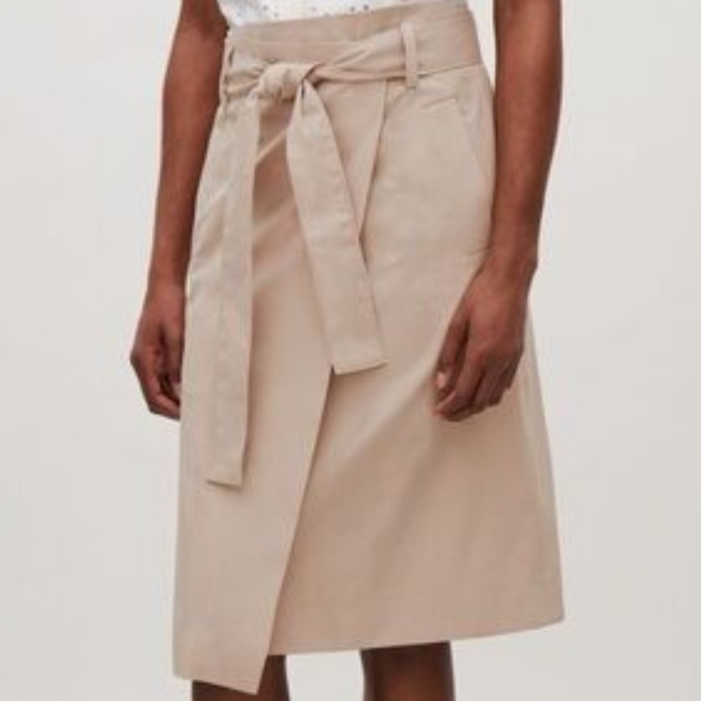 COS Beige Midi Skirt